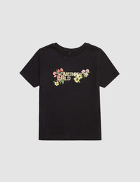 Black Somebody's Child Floral T-Shirt