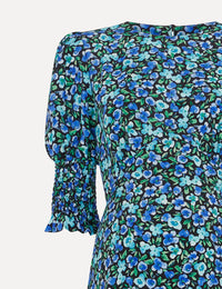 Aurelia Floral Blue Maternity Luna Midi Dress