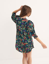 Multi Woodland Frill Yoke Night Shirt Dress