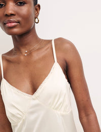 Cream Gathered Bust Midi Cami Nightdress