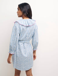 Floral Tie Waist Mini Nightshirt