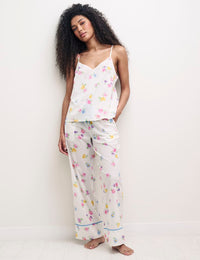 White Floral Cami Top & Trouser Pyjama Set