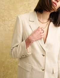 Fearne Cotton Cream Linen-blend Geri Blazer