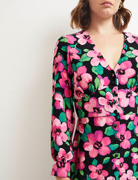 Billie Floral Pink Petite Siri Midi Dress