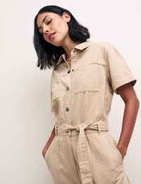 Cream Faith Utility Jumpsuit