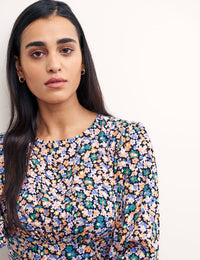 Harper Ditsy Petite Serena Long Sleeve Mini Dress