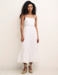 Petite White Sylvia Midi Dress