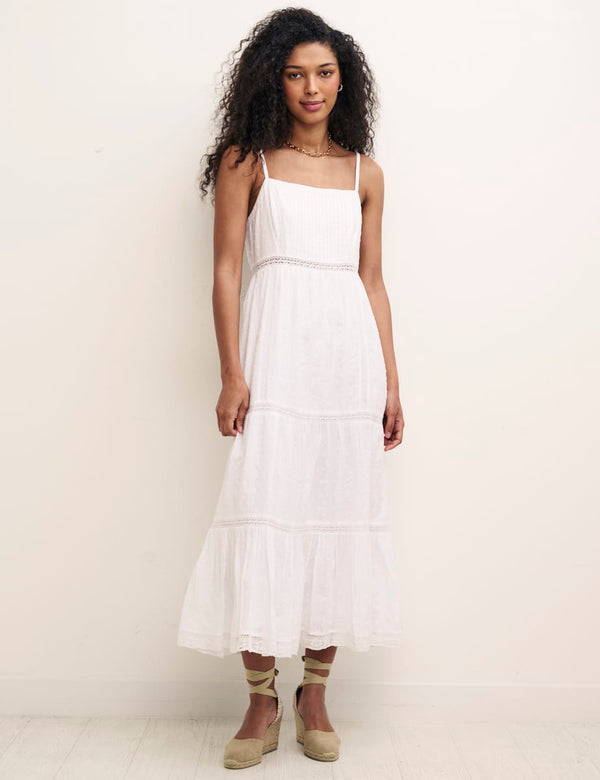 Petite White Sylvia Midi Dress