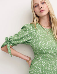 Petite Green Floral Midi Shift Dress