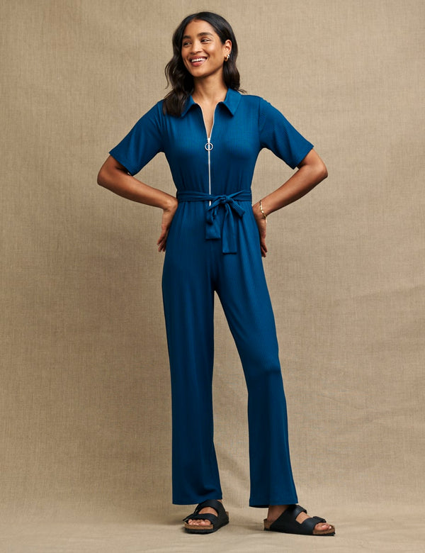Blue Zip Up Connor Jumpsuit