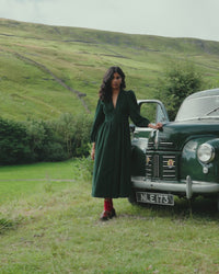 Abstract Leaf Print Mila Midi Skirt