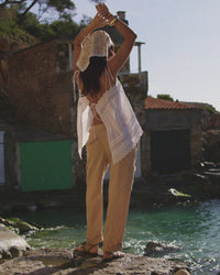 White Broderie Anglaise Open Back Irina Top