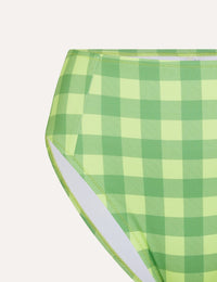 Lime Green Gingham Bikini Bottoms
