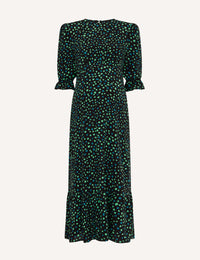 Green Scattered Spot Maternity Selena Midi Dress