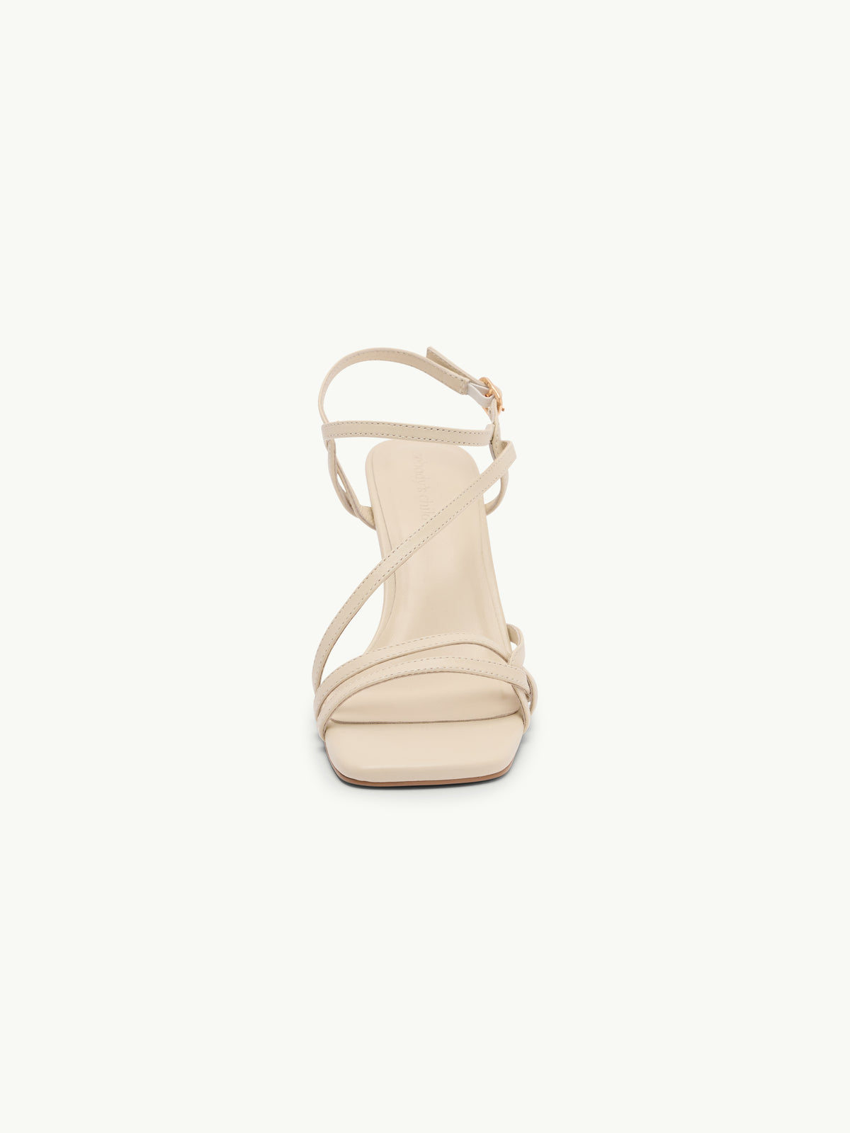White Leather Strappy High Heels