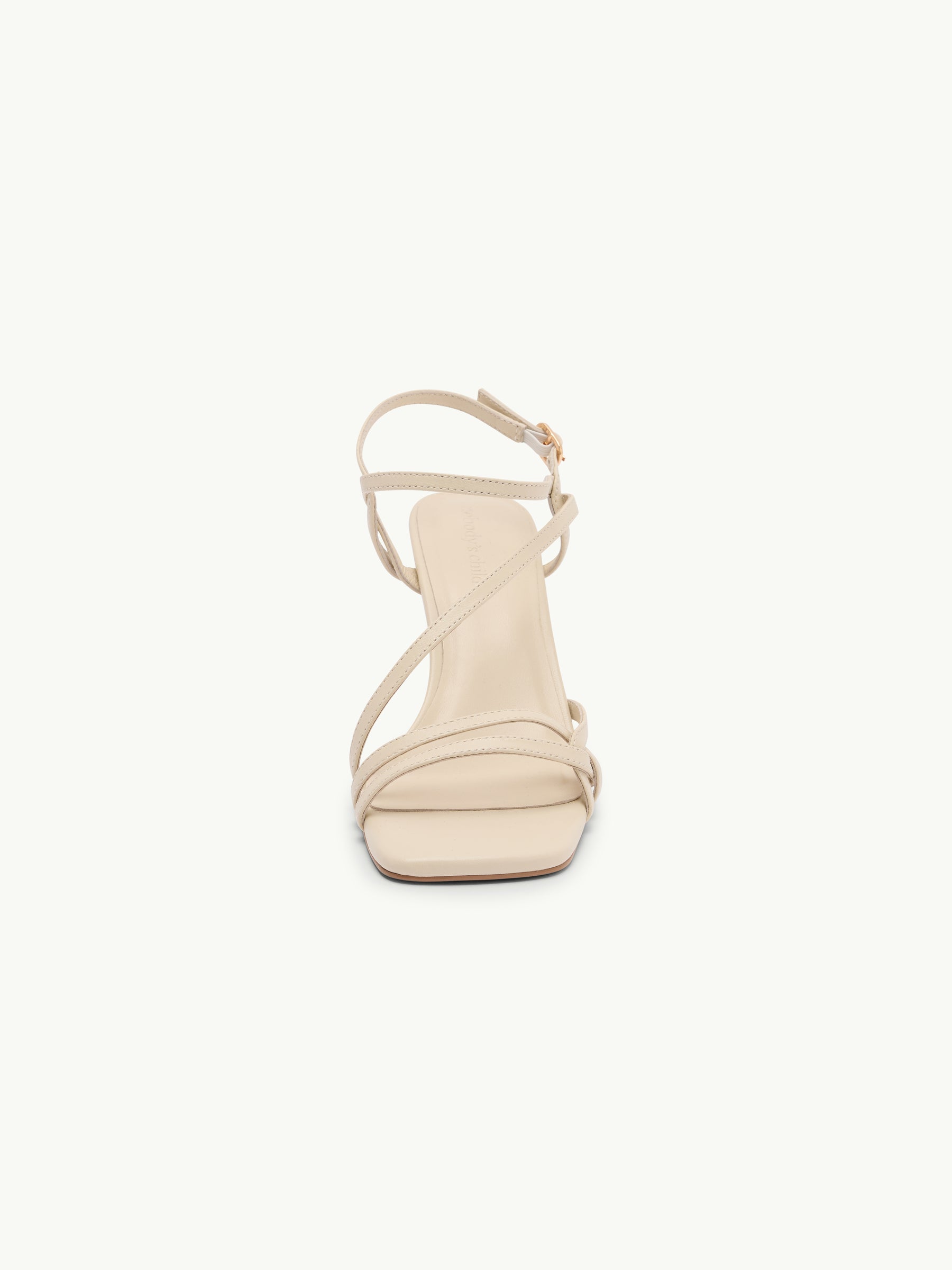 White Leather Strappy High Heels