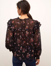 Black Floral Bailey Smock Blouse