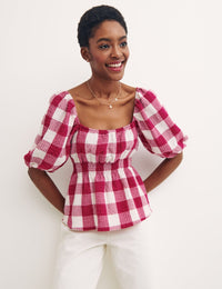 Pink Check Lisa Top