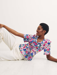 Multi Big Floral Beatrice Blouse