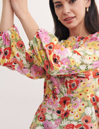 Multi Big Floral Selena Blouse