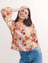Multi Big Floral Selena Blouse