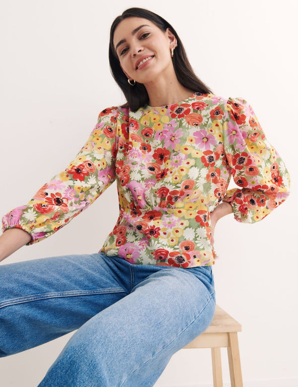 Multi Big Floral Selena Blouse
