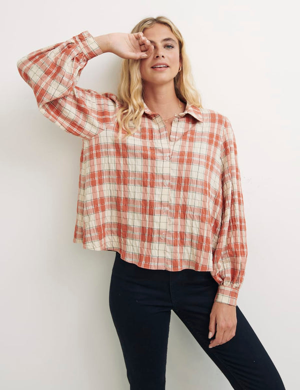 Orange & Cream Check Delia Check Shirt
