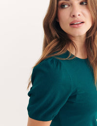 Green Puff Sleeve Top
