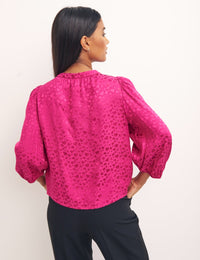 Heart Jaquard Pink Ilaria Blouse