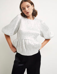 Silver Texture Bernie Blouse