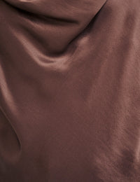 Brown Sophia Satin Cami Top