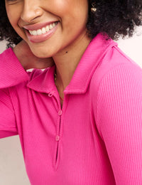 Pink Long Sleeve Sutton Top