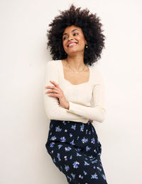 Cream Long Sleeve Carey Top