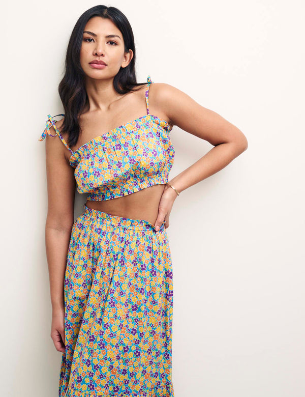 Retro Floral Willow Crop Top