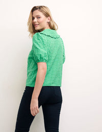 Green Checked Emmie Blouse