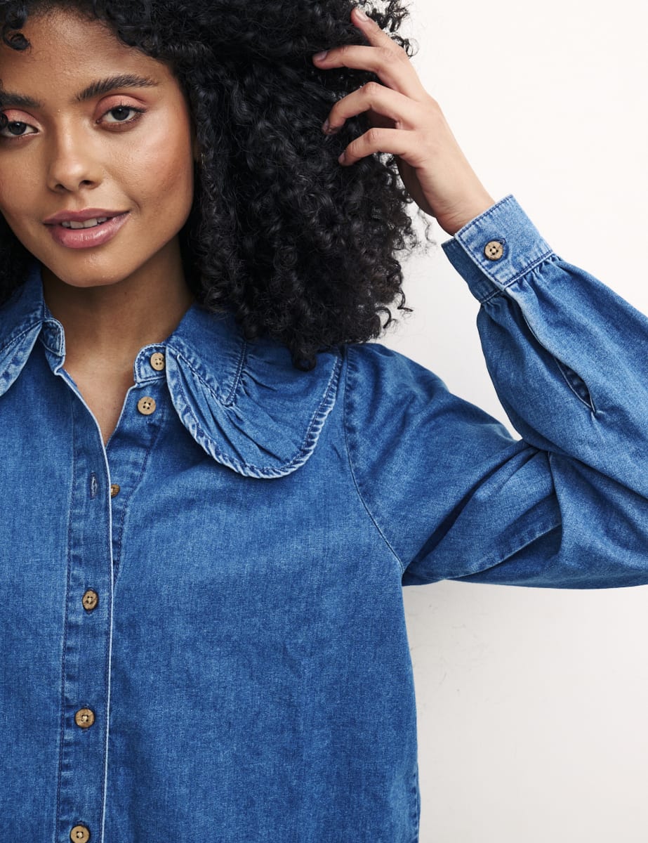 Denim Collared Blouse