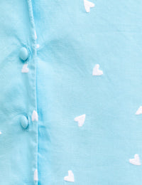 Blue Heart Print Melissa Top