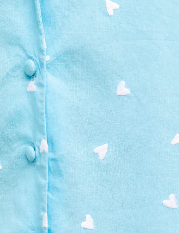 Blue Heart Print Melissa Top