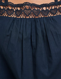 Black Poplin Trapeze Vest Top