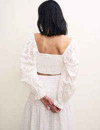 White Balloon Sleeve Josie Top