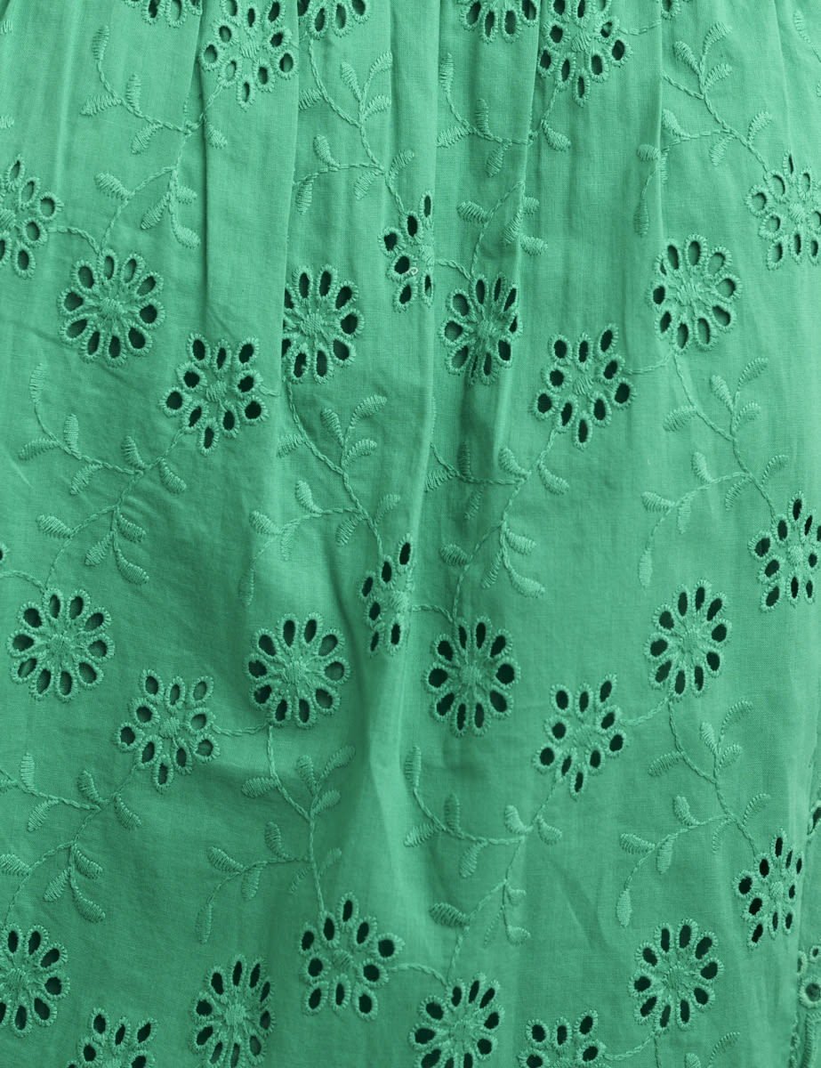 Green Broderie Una Top