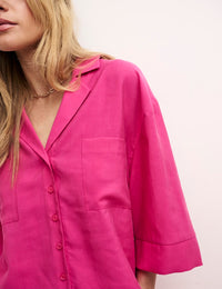 Hot Pink Oversized Boxy Shirt