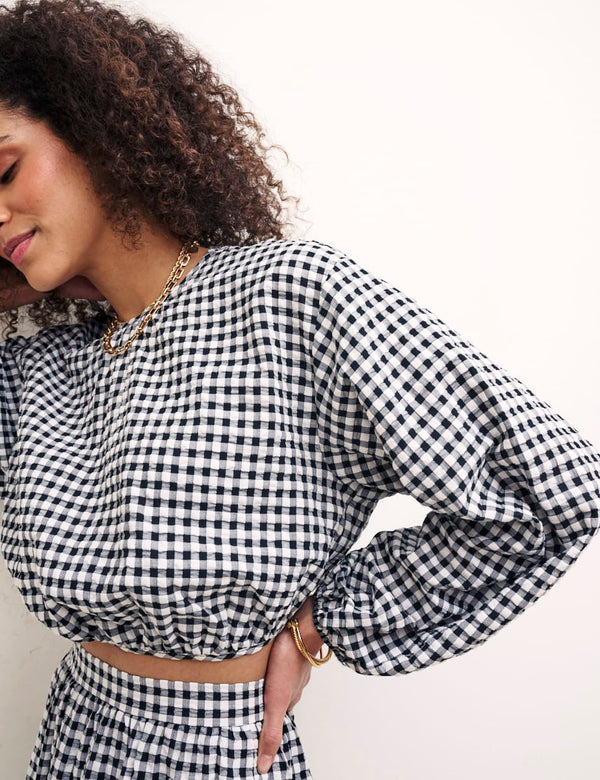Black/White Gingham Bonnie Co Ord Top