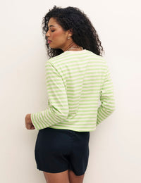 Green Stripe LS Cameron Boyfriend Tee