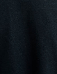 Black Linen-blend V-Neck T-Shirt