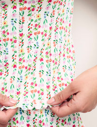 White Ditsy Floral Pointelle Blair Cami Top