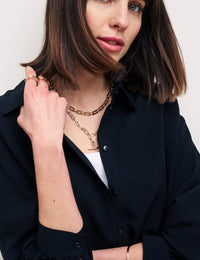 Black Oversized Linen-blend Shirt