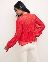 Red Floral Giovanna Chiffon Blouse