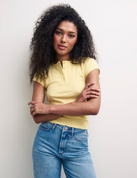 Yellow Tristan Henley Tee