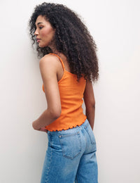 Orange Pointelle Blair Cami Top